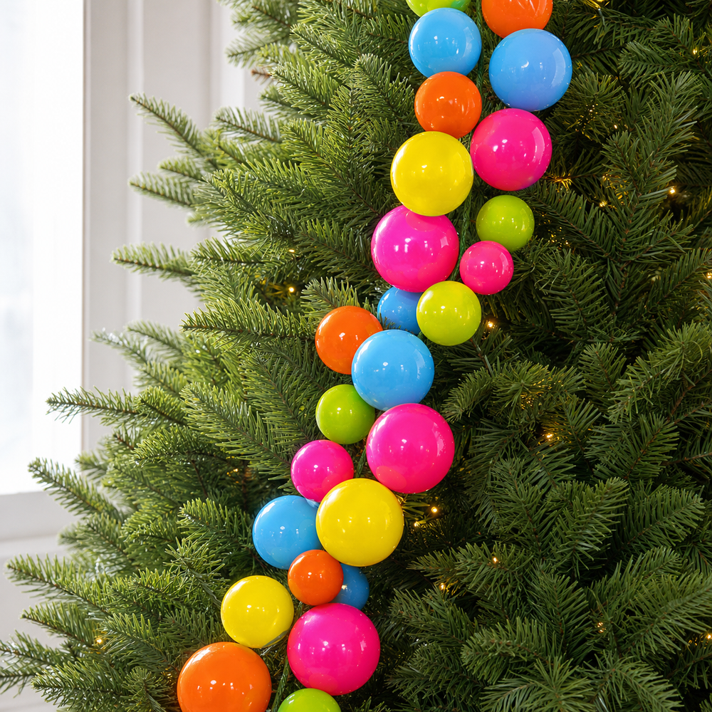 6 FT Neon Bright Ball Garland