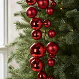 4 FT Red Matte & Shiny Ball Garland