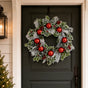 24" Snowy Holly Red Ornament Wreath