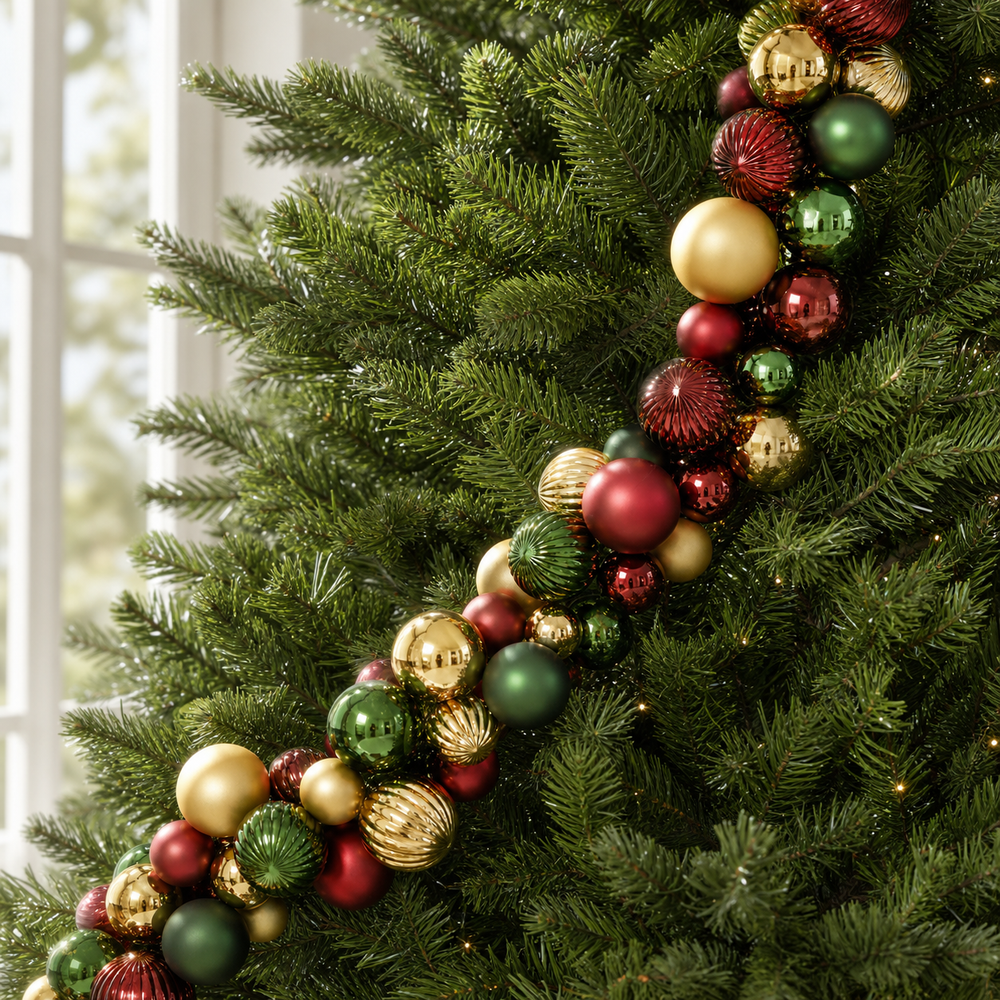 5.5 FT Multicolor Shiny & Matte Shatterproof Ball Garland