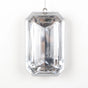 8" Clear Silver Glitter Jewel Ornament