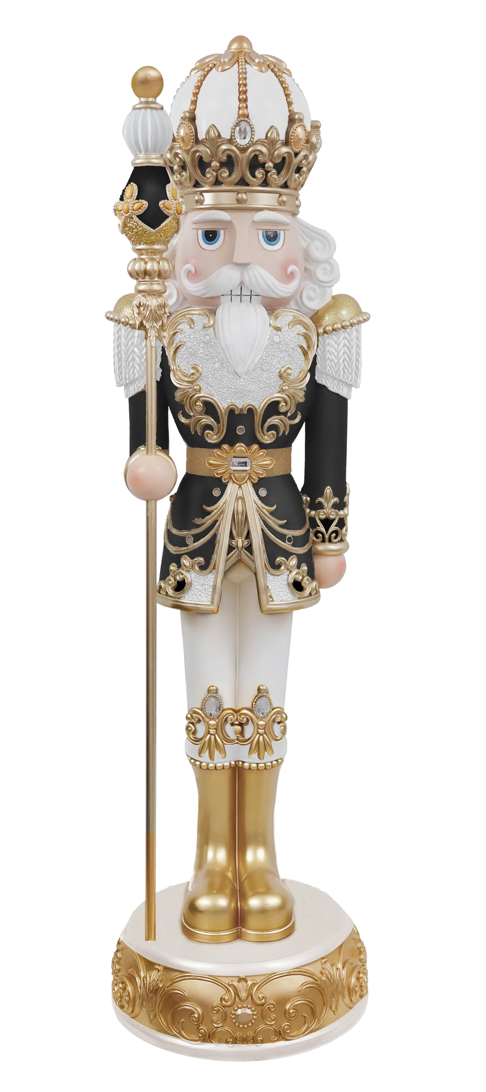 6 FT Black, White & Gold Nutcracker