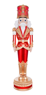 6 FT Metallic Red & Gold Nutcracker
