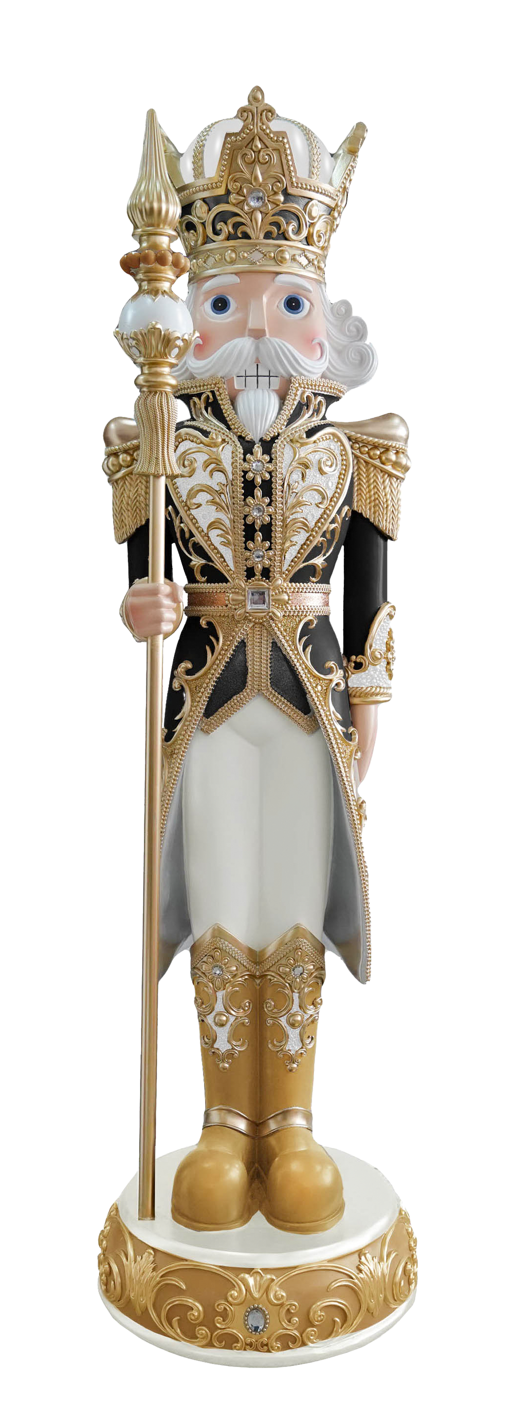 8 FT Black, Gold & White Nutcracker