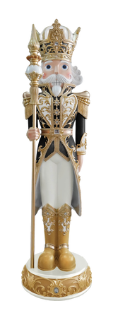8 FT Black, Gold & White Nutcracker