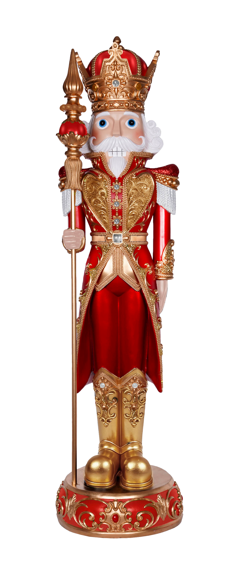 8 FT Metallic Red & Gold Nutcracker
