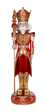 8 FT Metallic Red & Gold Nutcracker
