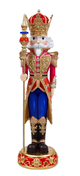 8 FT Red, Blue & Gold Nutcracker