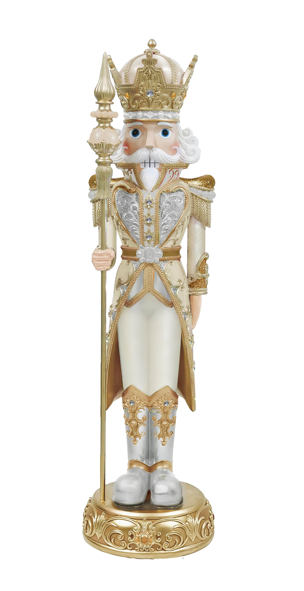 8 FT Gray & Gold Nutcracker