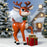 3 Ft Cute Reindeer With Gift