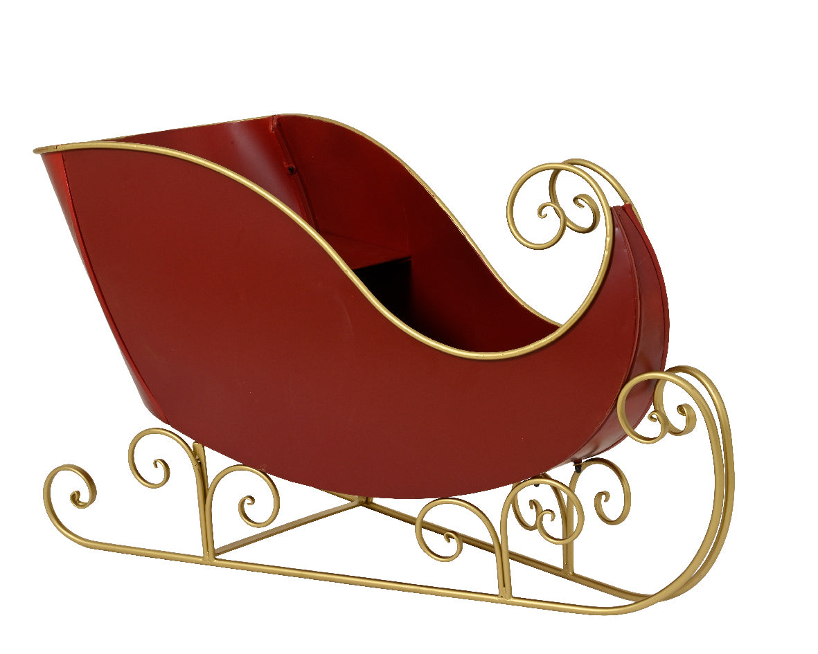 22" X 4 FT X 2FT Red & Gold Sleigh