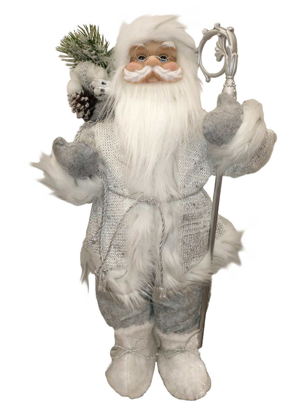 24" White Coat Standing Santa