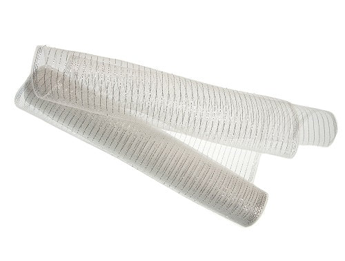 20" X 10YD White & Silver Mesh
