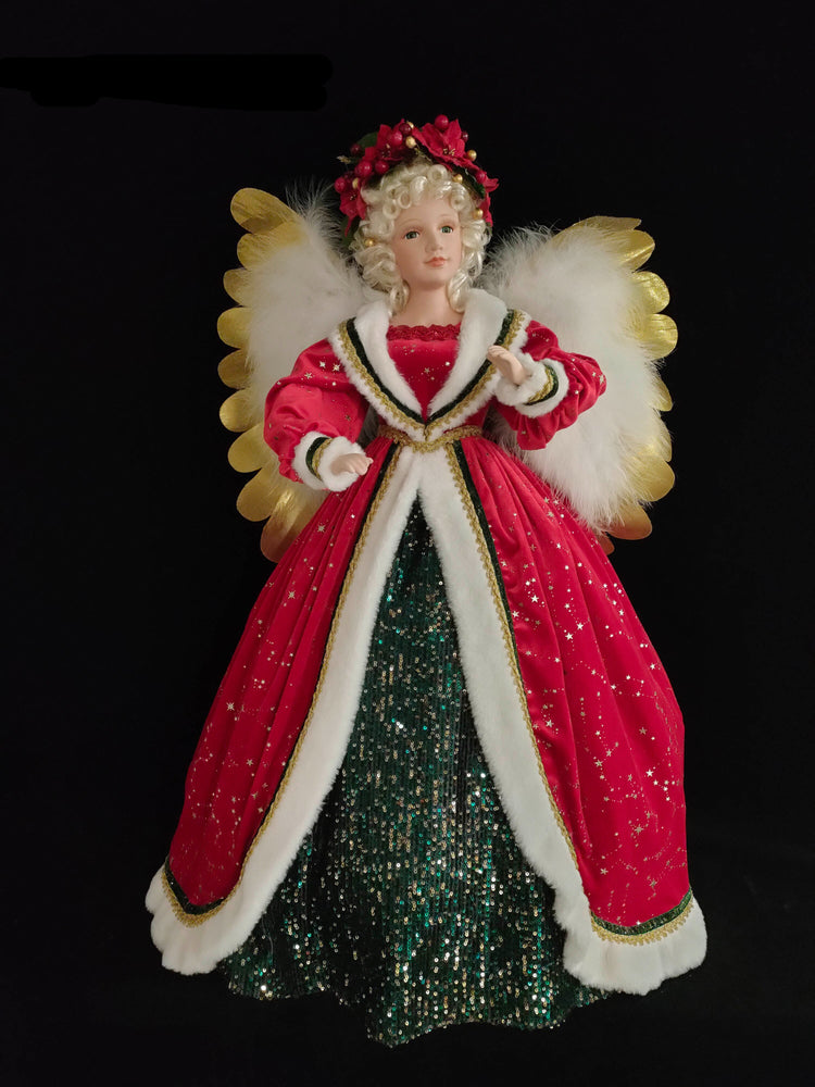 32" Red & Green Animated Musical Angel