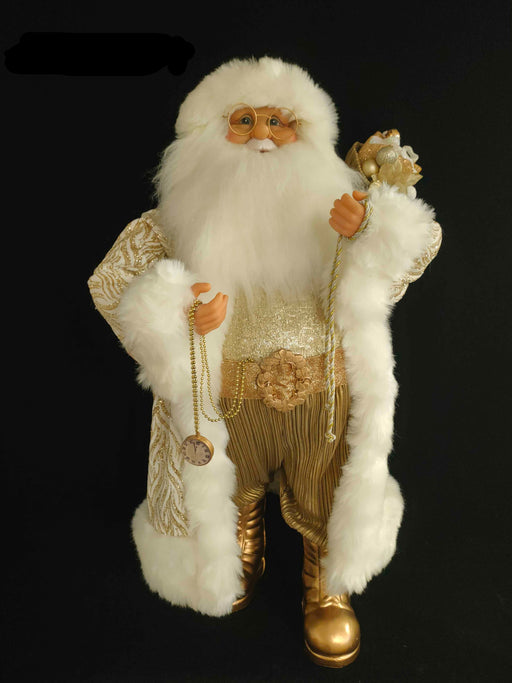 32" Gold & White Santa Claus