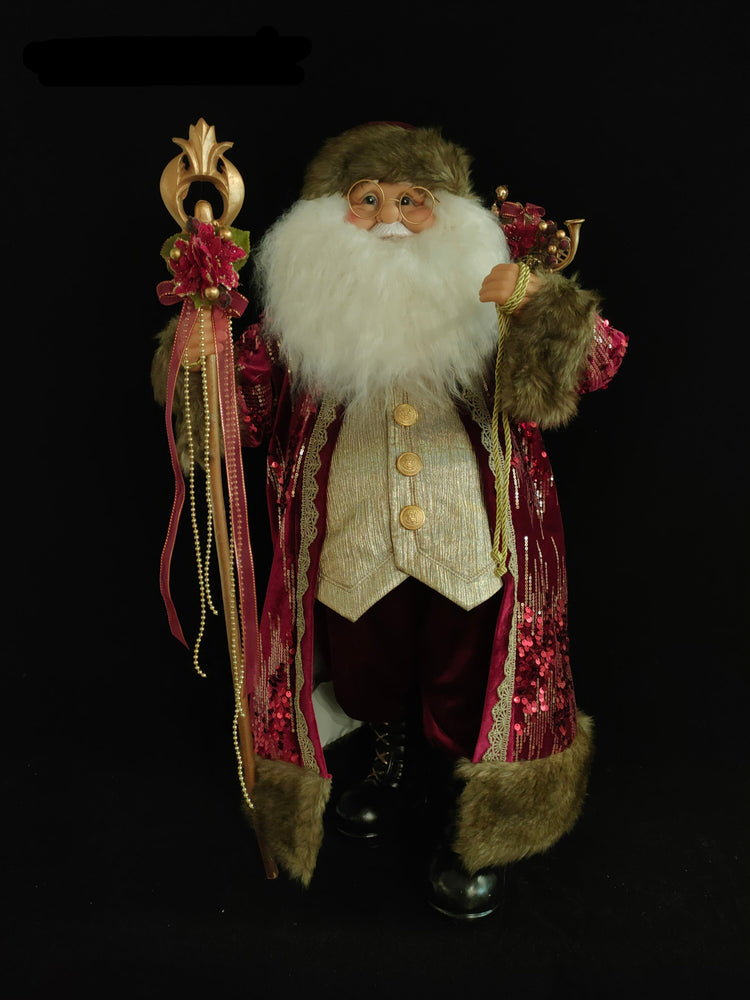 32" Burgundy & Gold Santa Claus