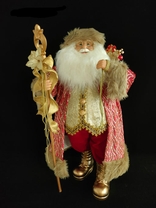 32" Red & Gold Santa Claus