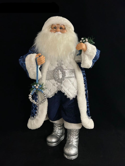 32" Blue & Silver Santa Claus