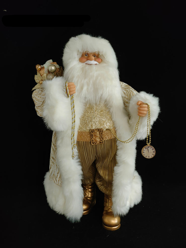 24" White & Gold Santa Claus