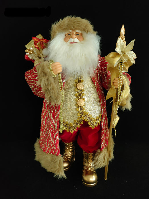 24" Red & Gold Santa Claus