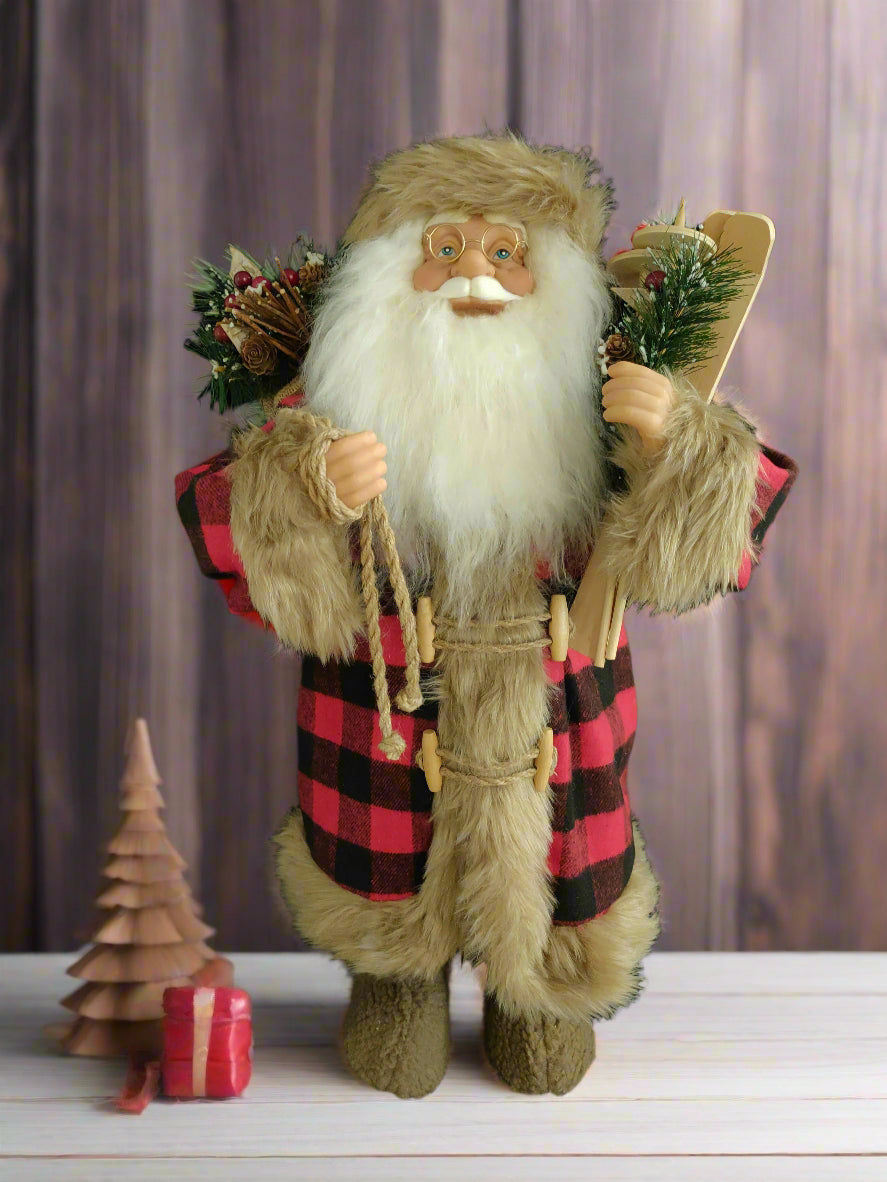 24" Plaid Santa Claus