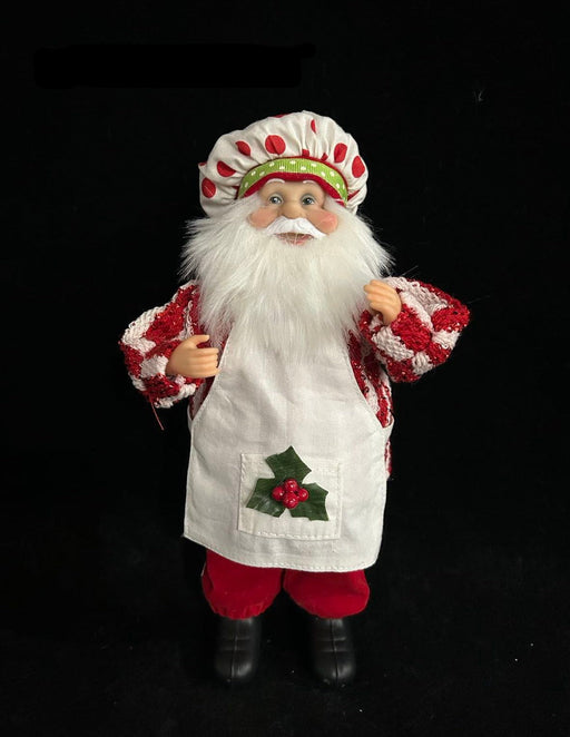 9" Red & White Santa With Apron