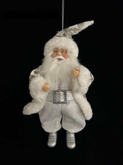 9" Silver & White Santa Claus