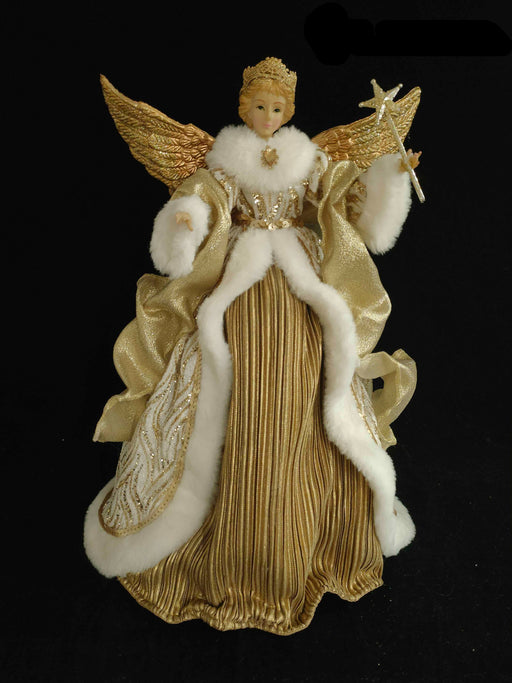 16" Gold & White Fairy Tree Topper