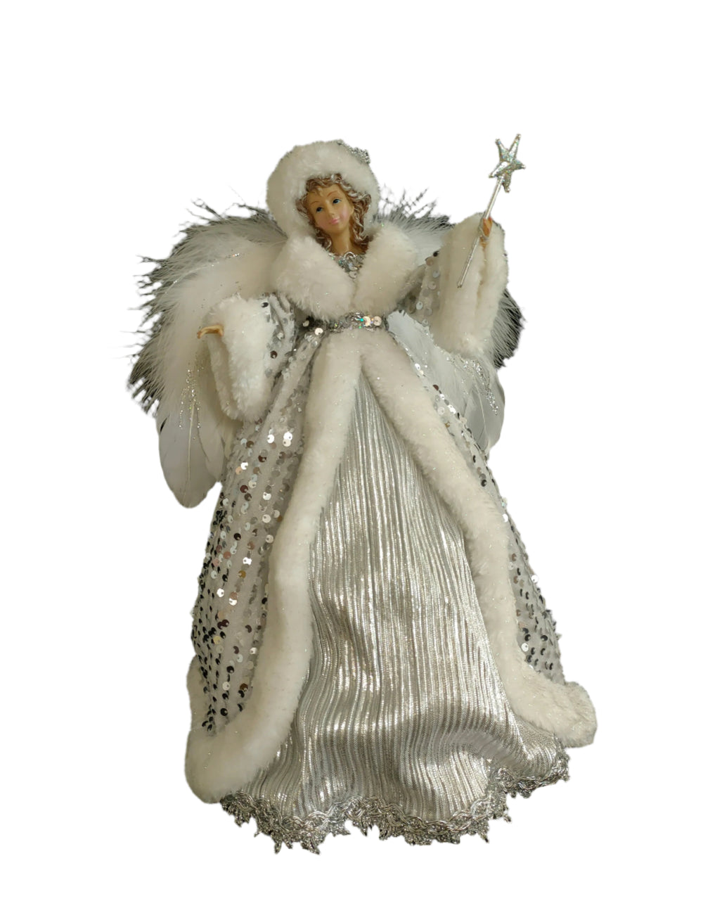 16" White & Silver Fairy Tree Topper