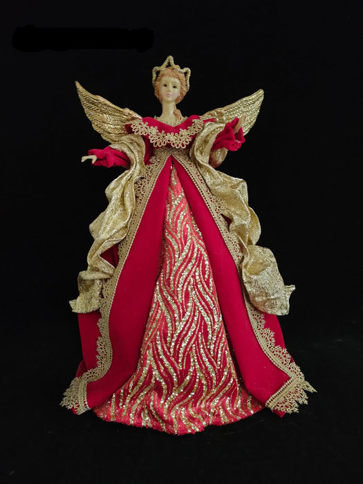 16" Red & Gold Fairy Tree Topper