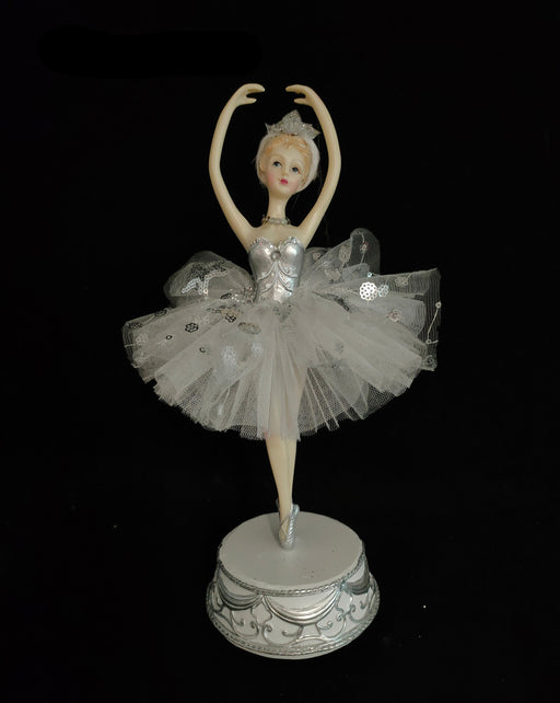 13" Silver Ballerina Music Box