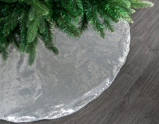 48" Silver Sequin Tree Skirt