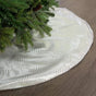 48" White & Silver Glitter Dots Tree Skirt