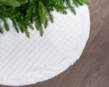 48" White Fuzzy Diamond Tree Skirt