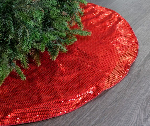 48" Red Sequin Tree Skirt