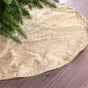 30" Light Gold Tree Skirt With Gold Edge Trim