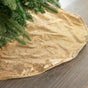 30" Gold Glitter Tree Skirt With Gold Edge Trim