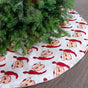 48" White & Red Santa Tree Skirt With Silver Edge Trim