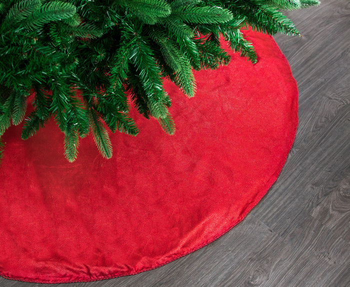 60" Red Metallic Tree Skirt