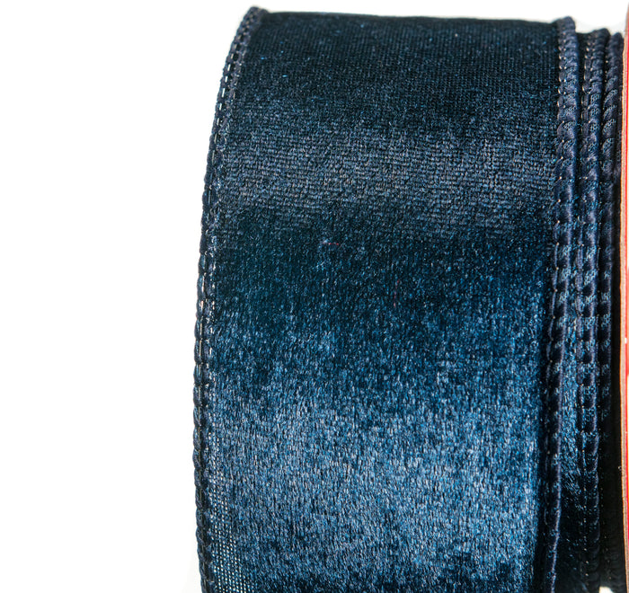 2.5" X 10YD Navy Blue Velvet Ribbon