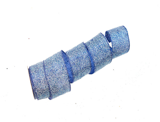 2.5" X 10YD Blue Glitter Ribbon