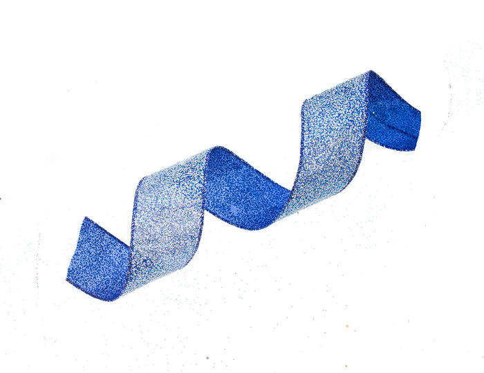 2.5" X 10YD Blue Glitter Ribbon