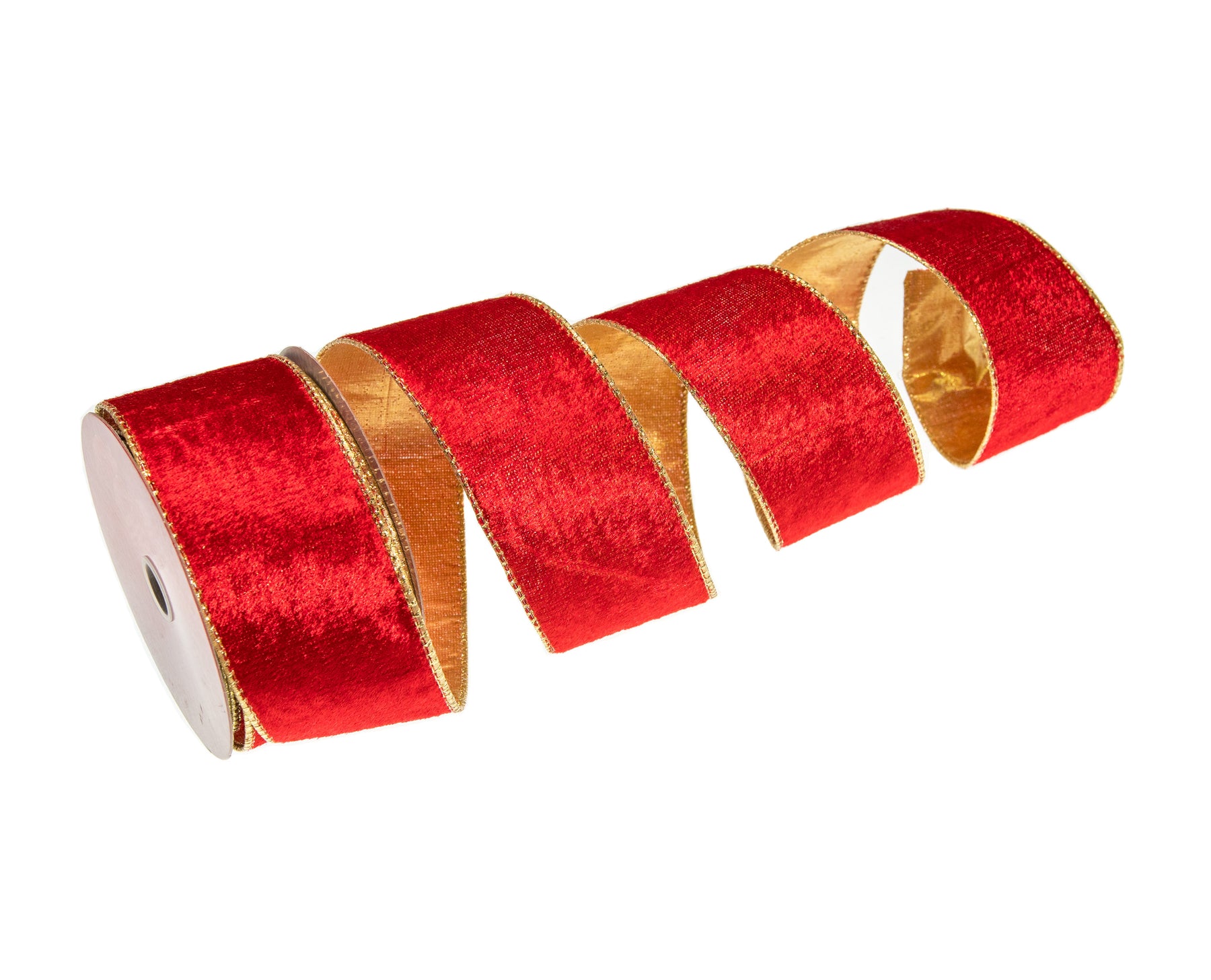 2.5" X 10YD Red & Gold Back Ribbon