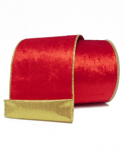 4" X 10YD Red & Gold  Ribbon