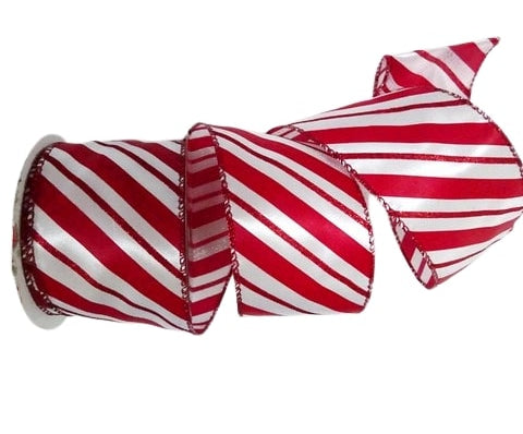 2.5" X 10YD Red & White Stripe