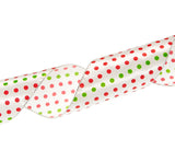 4" X 10YD Red & Green Dot Ribbon