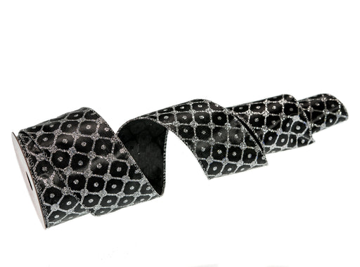 2.5" X 10YD Black & Silver Ribbon