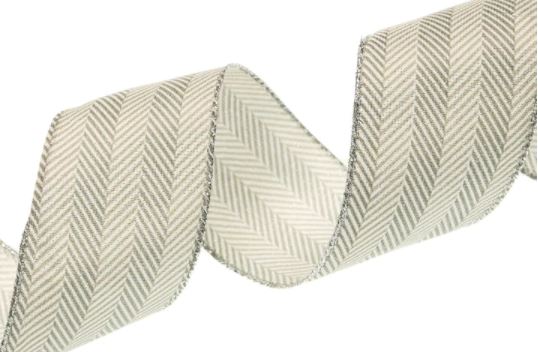 2.5" X 10YD Grey Chevron Ribbon