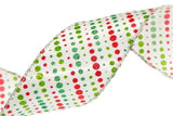 2.5" X 10YD White With Dots Ribbon