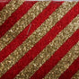 2.5" X 10YD Red & Gold Striped Velvet Ribbon